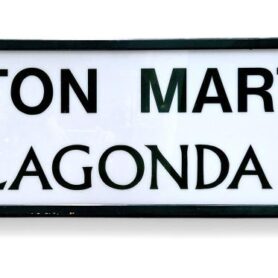 ASTON MARTIN LAGONDA LIGHT BOX: One AML factory distributor” Aston Martin Lagonda” Light Box circa 1980. Size 1.55cm x 40cm x 13cm
