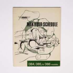 ASTON MARTIN: A desirable original Aston Martin 1975 ‘Man Hour Schedule’ for DB4, DB5, & DB6 models, Issue 1 issued July 1968 by Parts and Service Department ASTON MARTIN LAGONDA (1975) LIMITED